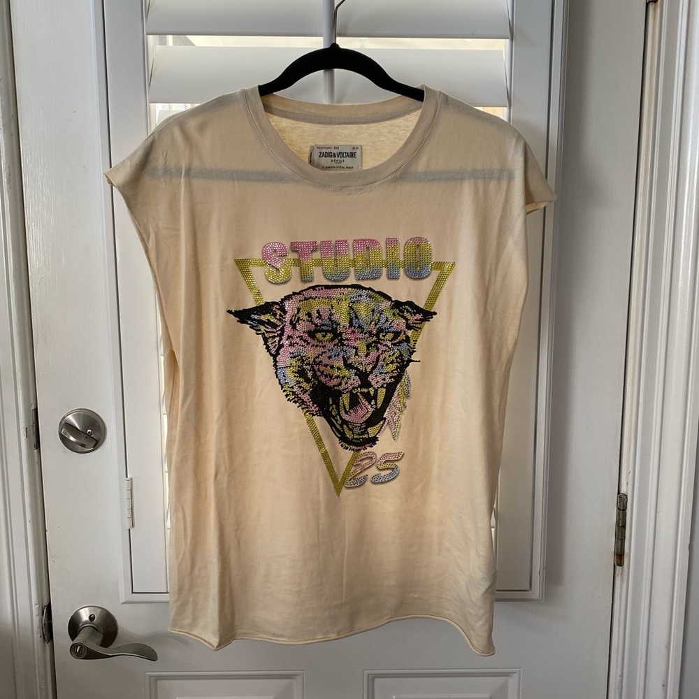 Zadig & Voltaire multi color sequin top